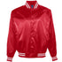 Augusta Sportswear Satin Baseball Jacket/Striped Trim (3610), Color 'Red/White'